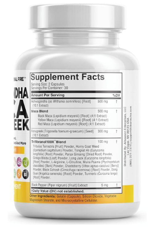 Clean Nutraceuticals - Maca Root - Fenugreek -  with Tongkat - Ginseng - Assists with Stress, Mood & Thyroid - 60 Capsul.Made ın Usa.54.