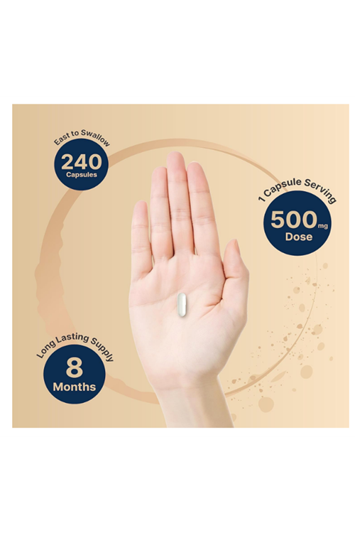 NatureBell Magnesium Glycinate  500mg  240 Capsul 100% Chelated & Purified.USA.43.