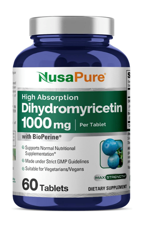 NusaPure Dihydromyricetin (DHM) + BioPerine 1,000mg 60 Veggie Tablets. USA.54.
