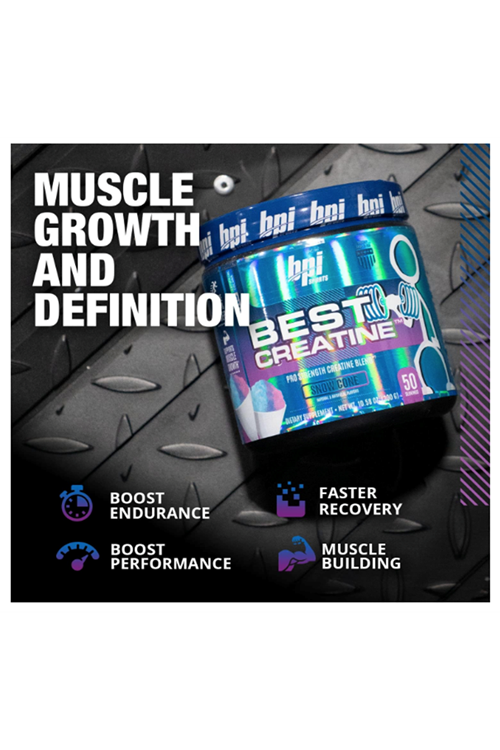 BPI Sports Best Creatine - Creatine Monohydrate, Himalayan Salt - Strength, Pump, Endurance, Muscle Growth, Muscle Definition - No Bloat - 50 Servings