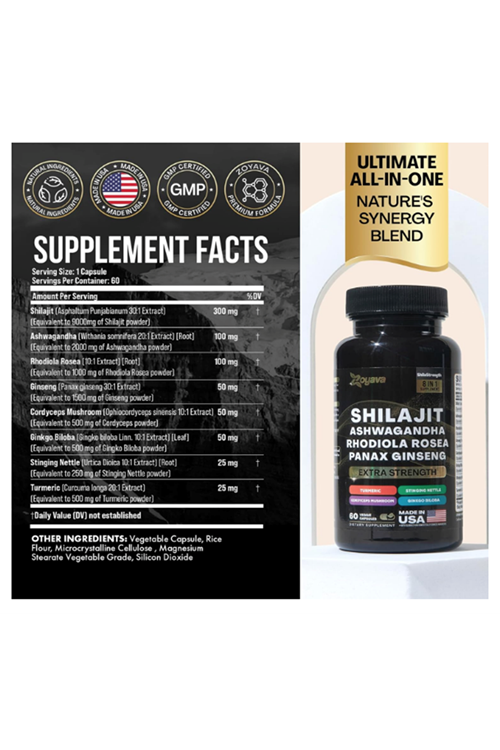 Zoyava Shilajit Complex  60 Capsul.Made ın Usa.3950