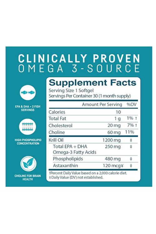 Kori Krill Oil Omega 3  Antarctic Krill Oil with Superior Absorption vs Fish Oil, Krill Oil 1200mg Softgels, 30 Softgels, EPA & DHA.ABDE MENŞEİ.46.