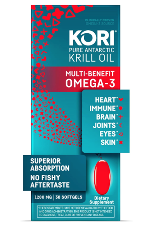 Kori Krill Oil Omega 3  Antarctic Krill Oil with Superior Absorption vs Fish Oil, Krill Oil 1200mg Softgels, 30 Softgels, EPA & DHA.ABDE MENŞEİ.46.