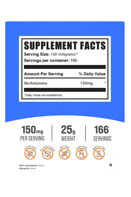 Bulk Supplements Benfotıamıne Powder 166 Servis 25gr.Made ın Usa.(SKT: 12.2025) 42.
