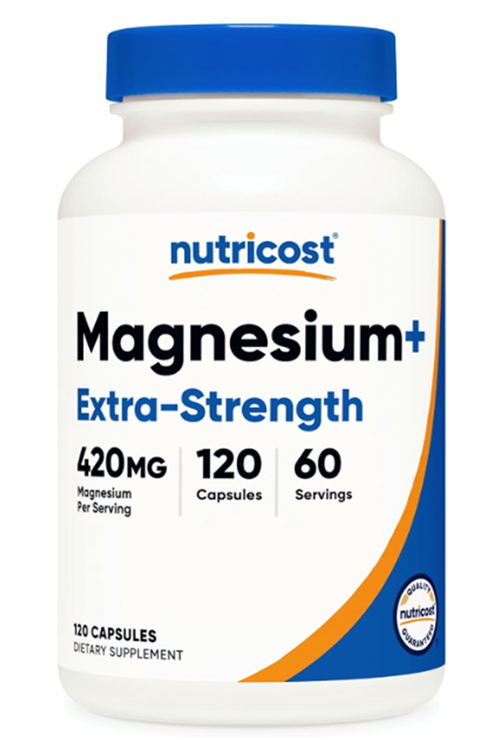 Nutricost Magnesium+ Extra Strength 420mg, 120 Capsules - 60 Servings. Magnesium Oxide and Glycinate.3938