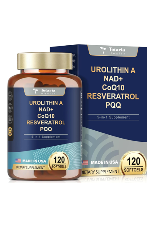 Totaria Healt Urolithin A  1000mg with NAD+,CoQ10,Resveratrol,PQQ for Men Women 120 Softgels.Made ın Usa.4054
