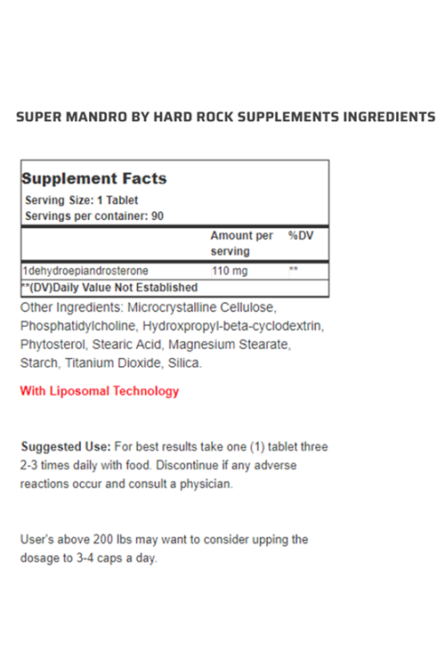 Hard Rock Supplements SUPER MANDRO 90 KAPSÜL GAINS OF STEEL .Made ın Usa.113.