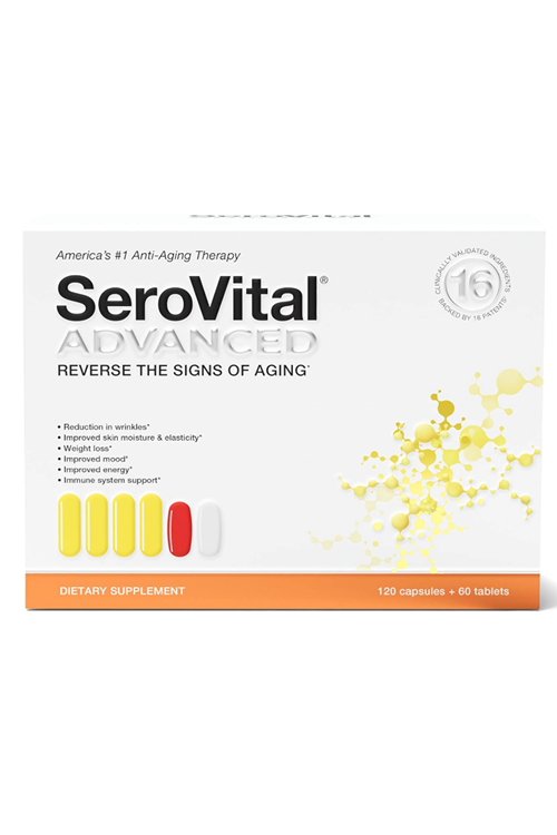 Serovital Advanced - Anti-Aging  HGH for Women - Skin Benefits, Energy, and Sleep - 30 Servings 120 Capsul+60 Tablet. Usa.146