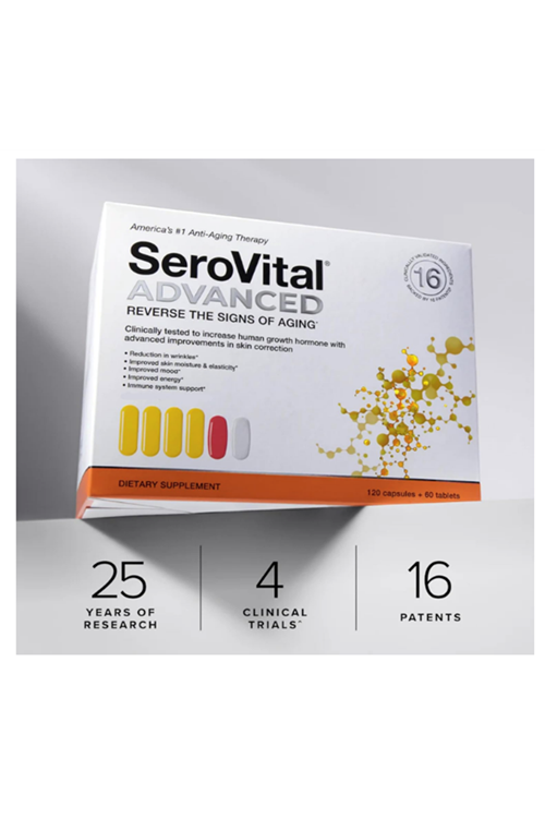 Serovital Advanced - Anti-Aging  HGH for Women - Skin Benefits, Energy, and Sleep - 30 Servings 120 Capsul+60 Tablet. Usa.146