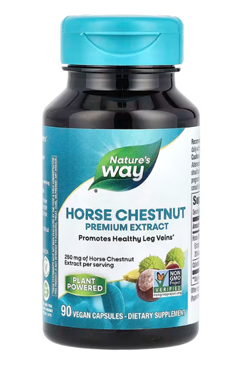 Nature's Way, Horse Chestnut, Premium Extract, 250 mg, 90 Vegan Capsules.Made ın Usa.3937