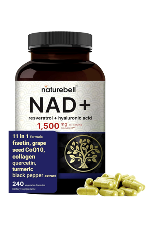 NatureBell NAD+ 1,500mg  240 Veggie Capsul 10-in-1 Complex with Resveratrol Plus Hyaluronic Acid, Quercetin, Fisetin, Collagen, & More – Nicotinamide.4054.