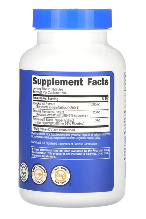 Nutricost (Özelsporcugıdaların'dan !!)  Tongkat Ali, 120 Capsul.Abd Menşei.42.