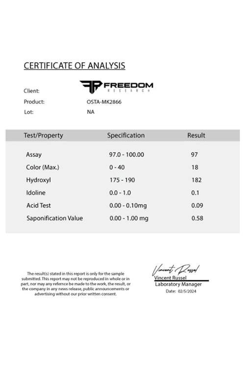 Freedom Research OSTA-MK2866 30ml 25mg .Made ın Usa 41.