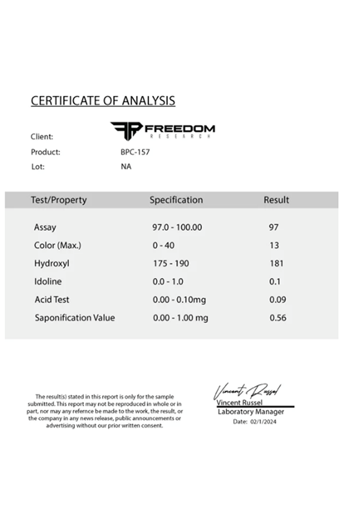 Freedom Research BPC 157 60 Capsul.Made ın Usa.49.