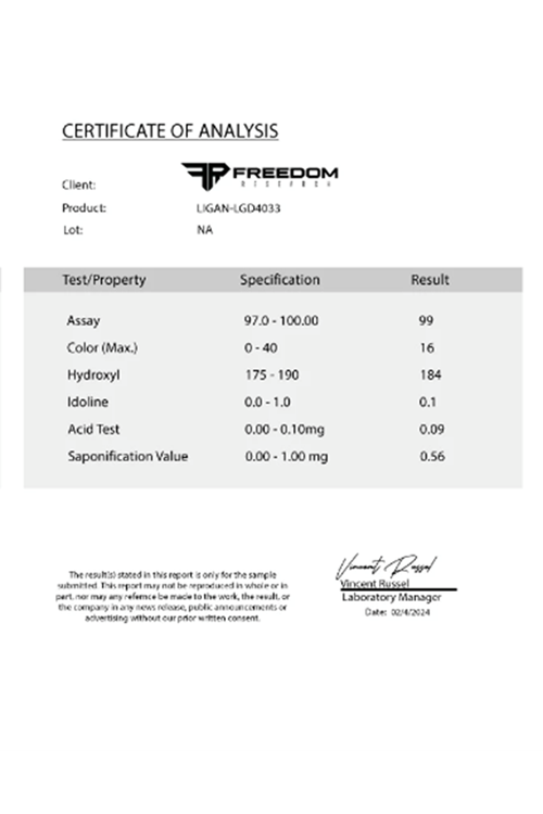 Freedom Research LIGANDROL LGD 4033 60 Capsul .Made ın Usa.3940