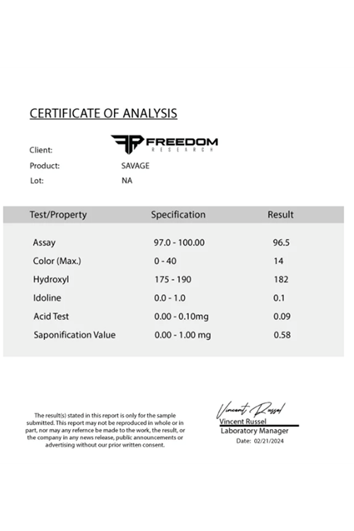 Freedom Research SAVAGE MİX - MK 2866 - YK 11 - LGD 4033  60ml 33.5mg.Made ın Usa 54.