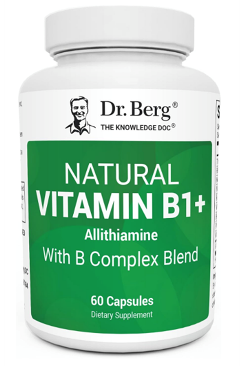 Dr. Berg  (Özelsporcugıdaların'dan !!) Natural Vitamin B1+ Allithiamine B Complex 60 Capsul.51.