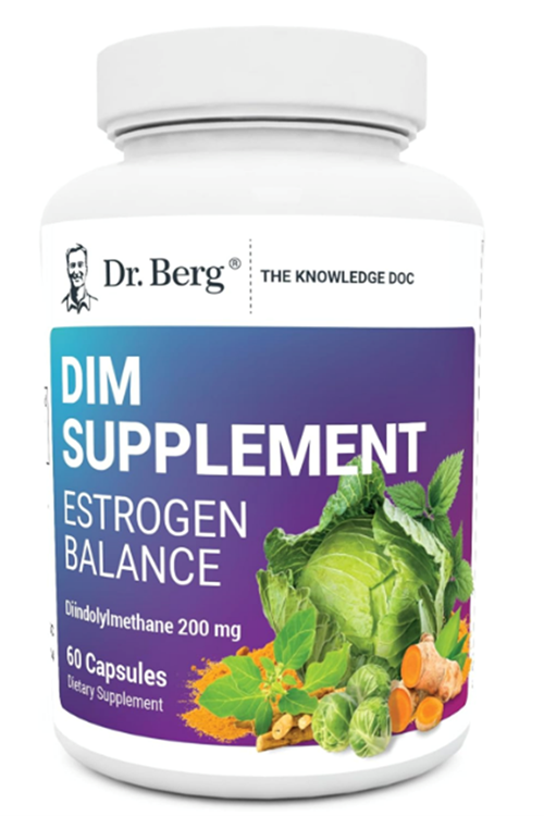 Dr. Berg DIM Supplement Estrogen Balance with Black Cohosh and - 60 Capsules.4047