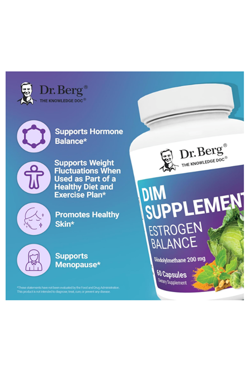 Dr. Berg DIM Supplement Estrogen Balance with Black Cohosh and - 60 Capsules.4047