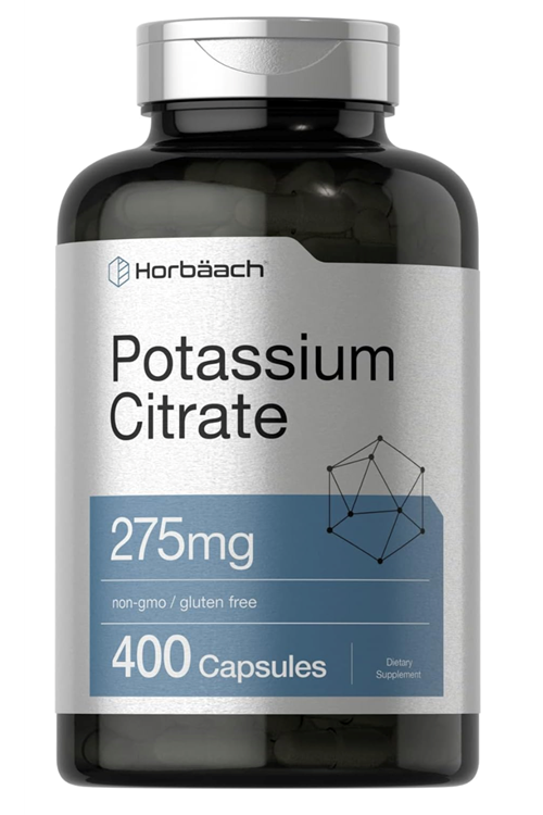 Horbaach Potassium Citrate 275 mg 400 Capsules Non-GMO, Gluten Free. 3945