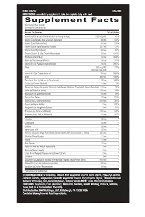 GNC Mega Men Sport Daily Multivitamin for Performance, Muscle Function, and General Health -180 Tablet.Usa Version.3870