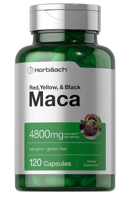 Horbaach Maca Root Capsules 120 Pills High Potency Extract Non-GMO Gluten Free.4036