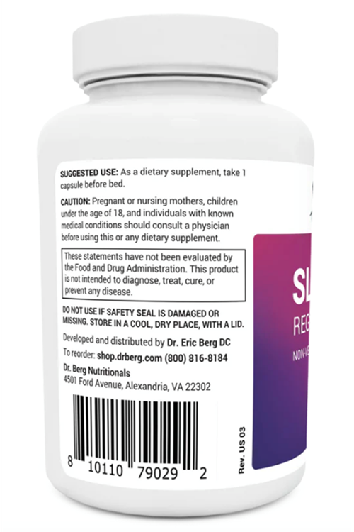 Dr. Berg Sleep AID Regular Formula - 90 Capsules.Abd Menşei.69.