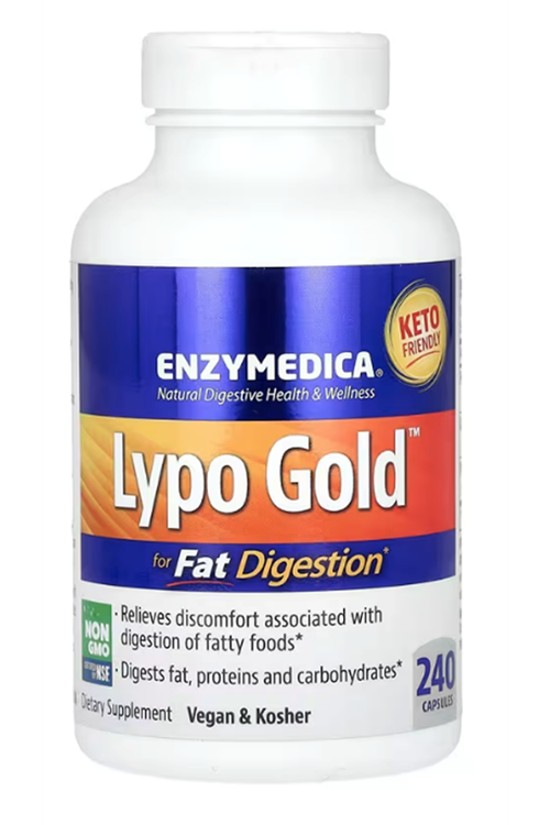 Enzymedica, Lypo Gold, For Fat Digestion, 240 Capsules.Abd Menşei