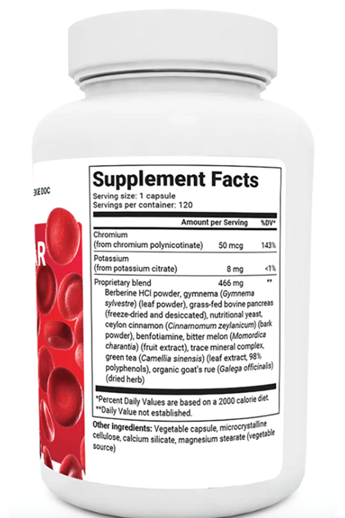 Dr. Berg  Blood Sugar Support Advanced Formula with Chromium & Potassium 120- Vegetable Capsul.Abd Menşei.64.