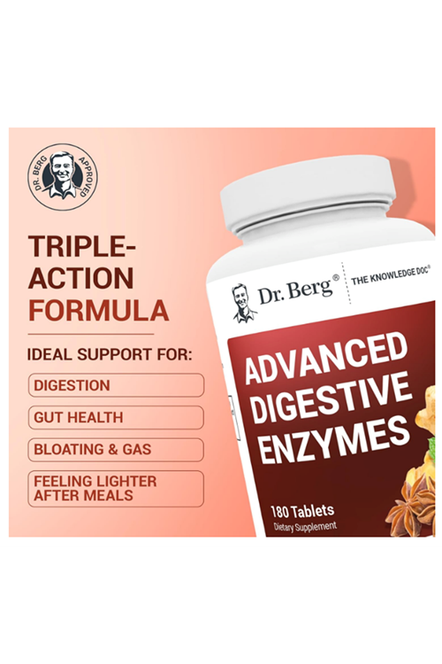 Dr. Berg  Advanced Digestive Enzymes - 180 Tablets.(ÖSG ÖZEL SPORCU GIDALARI)53.