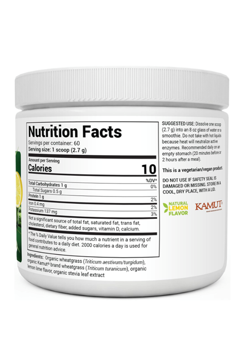 Dr. Berg USDA Certified Raw Organic Green Powder Superfood (60 Servings) - Raw Wheatgrass, Chlorophyll, Trace Minerals & Natural Enzymes.4167