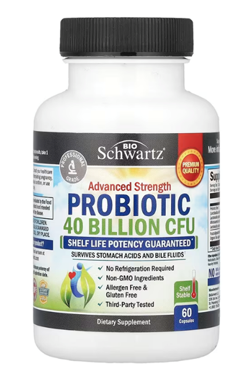 BioSchwartz, Advanced Strength Probiotic, 40 Billion CFU, 60 Capsules.Made ın Usa