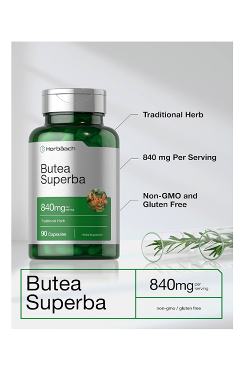 Horbaach Butea Superba Root 840mg  90 Capsul  Male Performance  Non GMO, Gluten Free.Made ın Usa.4037