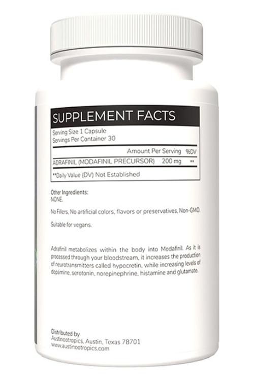Austinootropics  Adrafinil 200mg  30 Veg Capsul.Made ın Usa.4159