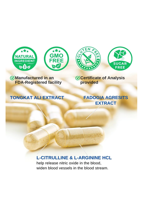 VINATURA Tongkat Alı & Fadogia Agrestis - 1200mg, L-Citrulline and L-Arginine, 60 Capsul.Made ın Usa.54.