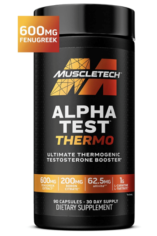 MuscleTech AlphaTest Thermo Test Booster for Men - T-Boost Mens - Muscle Growth, Stamina & Energy - 90 Capsul.Made ın Usa.50