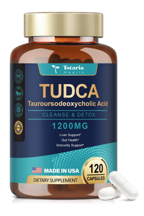 Totaria TUDCA Bile Salts 1200mg  120 Capsules, 60 Servis  Ultra Strength Pure TUDCA Liver , Liver and Gallbladder Cleanse.Made ın Usa.4046