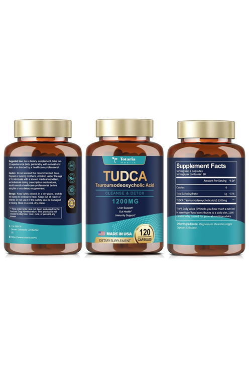 Totaria TUDCA Bile Salts 1200mg  120 Capsules, 60 Servis  Ultra Strength Pure TUDCA Liver , Liver and Gallbladder Cleanse.Made ın Usa.4046