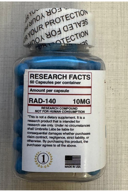 Umbrella RAD 140 Testolone YENİ AMBALAJ 60 Capsul.(ORIJINALLİK HOLOGRAMI  VARDIR).Abd Menşei.57.