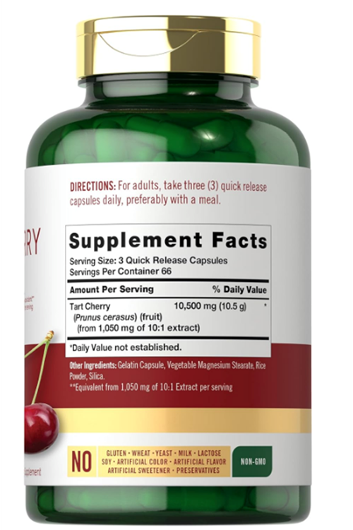 Carlyle Tart Cherry  10,500mg   200 Release Capsules.Made ın Usa.46.