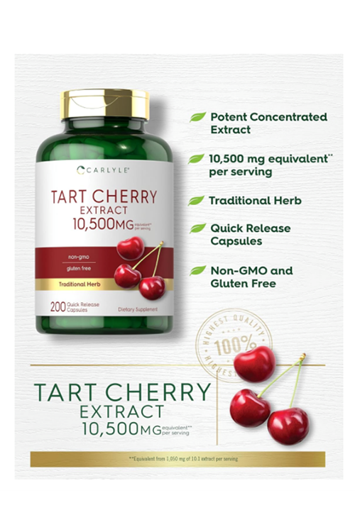 Carlyle Tart Cherry  10,500mg   200 Release Capsules.Made ın Usa.3946