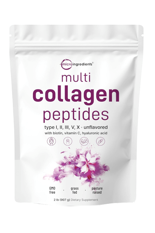 Micro Ingredients Multi Collagen Protein Powder, 907gr – Hydrolyzed Collagen Peptides  Type I,II,III,V,X with Biotin 10000mcg, Hyaluronic Acid, Vitamin C – Unflavored – Keto & Paleo Friendly, Easy Dissolve, Non-GMO.Made ın Usa.065