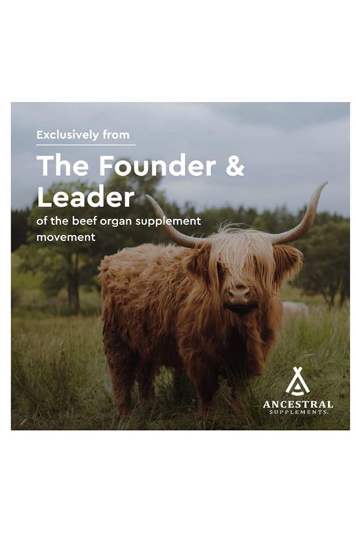 Ancestral Supplements Grass Fed Beef Kidney, 3000mg, DAO Enzyme for Urinary and Histamine Health, Selenium, B12, Non GMO, 180 Capsul.Made ın Usa.4059