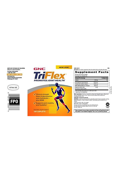 GNC TriFlex Targeted Joint, Bone & Cartilage Health  with Glucosamine Chondroitin & MSM Support Mobility & Flexibility  120 Caplets.Made ın Usa.4064