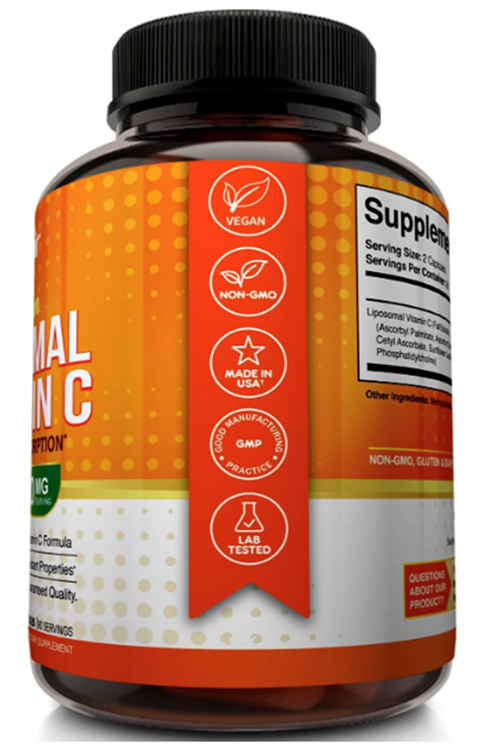 NutriFlair Liposomal Vitamin C 1700mg, 180 Capsul - High Absorption, Fat Soluble VIT C, Antioxidant, Higher Bioavailability Immune System Support & Collagen Booster