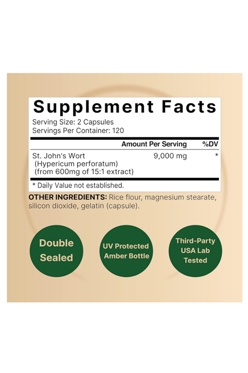 NatureBell St Johns Wort  240 Capsul, 15:1 Herbal Extract, North American Harvest, Rich in Hypericin – Positive Mood Support