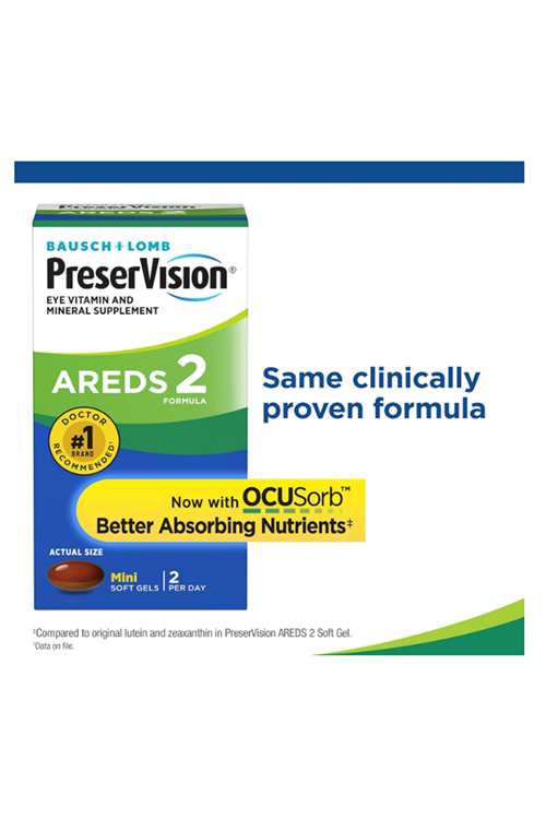 PreserVision AREDS 2 Eye Vitamin & Mineral, Contains Lutein, Vitamin C, Zeaxanthin, Zinc & Vitamin E, 120 Softgels (Packaging May Vary).4162