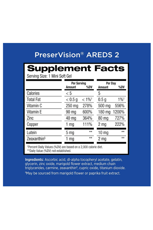 PreserVision (Özelsporcugıdaların'dan !!) AREDS 2 Eye Vitamin  120 SOFTGJEL Mineral, Contains Lutein, Vitamin C, Zeaxanthin, Zinc  Vitamin E,57.