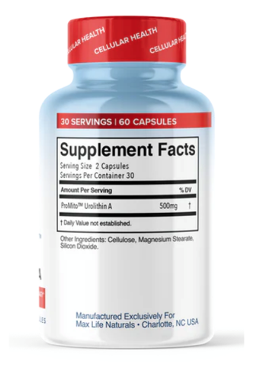 MaxLife Naturals ProMito 500mg Urolithin A  60 capsul. Made ın Usa.70.