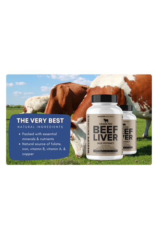 MaxLife Naturals Grass-Fed Beef Liver– 120 Capsules.Made ın Usa 4142